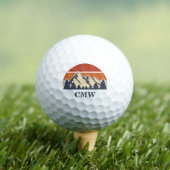 Custom Mountain Sunset Monogram Golfballen (Insitu Shirt)