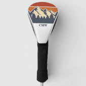 Custom Mountain Sunset Monogram Golfheadcover (Voorkant)