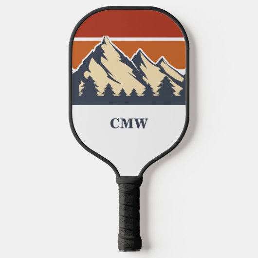 Custom Mountain Sunset Monogram Pickleball Paddle (Voorkant)