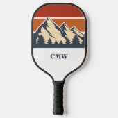 Custom Mountain Sunset Monogram Pickleball Paddle (Achterkant)