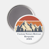 Custom Mountain Sunset Natuur Retraite of Lodge Magneet (Voorkant / Achterkant)