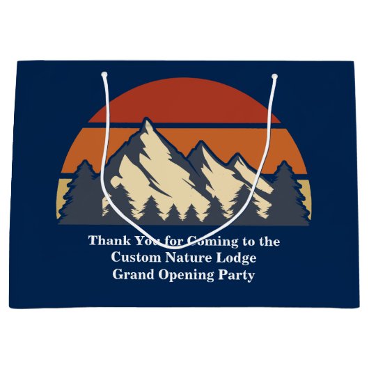 Custom Mountain Sunset Natuur Retreat Blauw Groot Cadeauzakje (Voorkant)