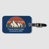 Custom Mountain Sunset Natuur Retreat Travel Lodge Bagagelabel (Voorkant (horizontaal))