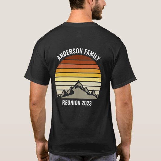 Custom Mountain Sunset Road Trip Pocket & Back T-shirt (Achterkant)