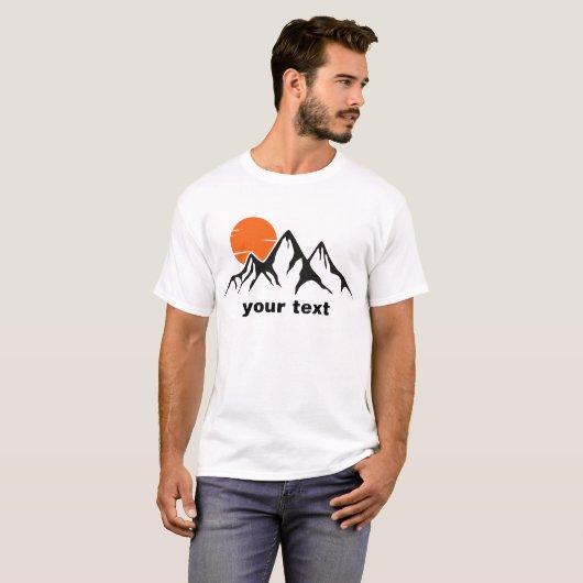 Custom Mountain Sunset T-shirt (Voorkant volledig)
