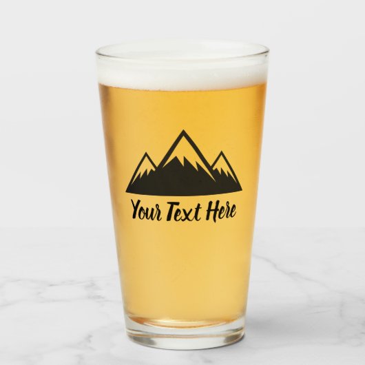 Custom Mountains Beer Glass Cup Tumbler (Voorkant gevuld)