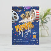 Custom Movie Night Invitations Kaart (Staand voorkant)