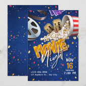 Custom Movie Night Invitations Kaart (Voorkant / Achterkant)