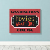 Custom Movie Theater Sign Art Canvas Afdruk (Insitu (Houten vloer))