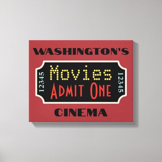 Custom Movie Theater Sign Art Canvas Afdruk (Voorkant)