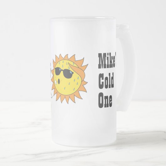 Custom Mow Grass Cold Beer Personaliseren Frosted  Matglas Bierpul (Voorkant rechts)