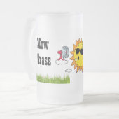 Custom Mow Grass Cold Beer Personaliseren Frosted  Matglas Bierpul (Voorkant links)