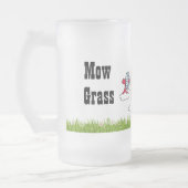 Custom Mow Grass Cold Beer Personaliseren Frosted  Matglas Bierpul (Links)