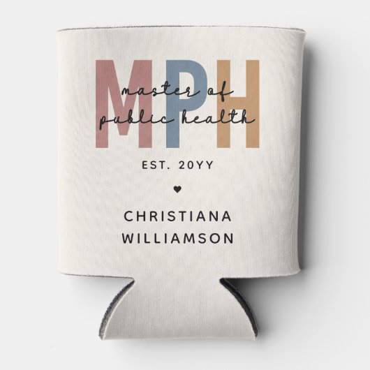 Custom MPH Master of Public Health Afstuderen Blikjeskoeler (Voorkant)