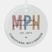 Custom MPH Master of Public Health Afstuderen Glas Ornament (Voorkant)