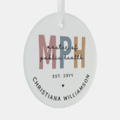 Custom MPH Master of Public Health Afstuderen Glas Ornament (Voorkant Rechts)