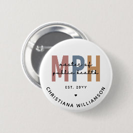 Custom MPH Master of Public Health Afstuderen Ronde Button 5,7 Cm