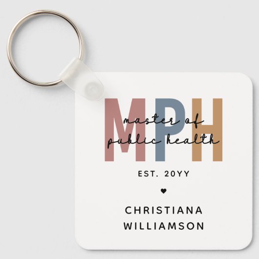 Custom MPH Master of Public Health Afstuderen Sleutelhanger (Voorkant)