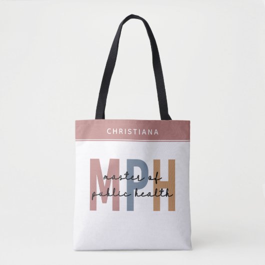 Custom MPH Master of Public Health Afstuderen Tote Bag (Voorkant)