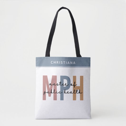 Custom MPH Master of Public Health Afstuderen Tote Bag (Voorkant)