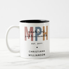 Custom MPH Master of Public Health Afstuderen Tweekleurige Koffiemok