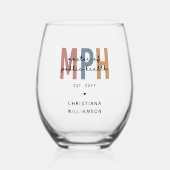 Custom MPH Master of Public Health Afstuderen Wijnglas Zonder Voet (Voorkant)