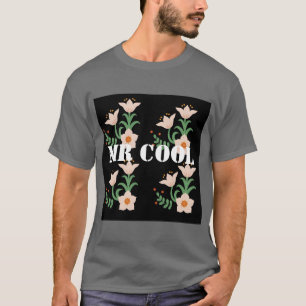 Custom Mr Cool Text Donkergrijs Mannen Donker T-sh T-shirt