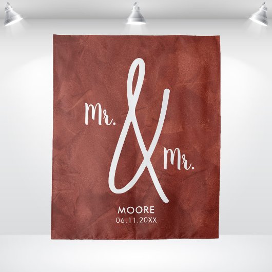 Custom Mr en Mr Boho Backdrop Gay Wedding Wandkleed