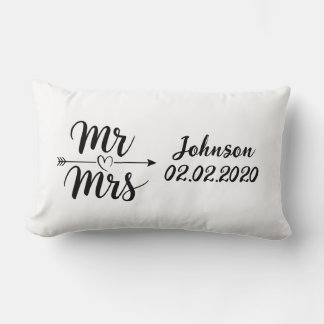 Custom Mr. en Mrs. Black and White Trouwkussen Kussen