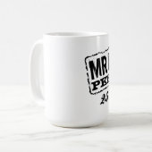 Custom Mr. en Mrs. bruiloft jubileum koffiemok (Voorkant links)