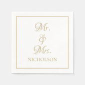 Custom Mr en Mrs bruiloft servetten (Voorkant)