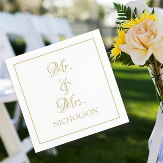 Custom Mr en Mrs bruiloft servetten
