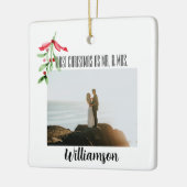 Custom Mr en Mrs Christmas Photo Ornament (Links)
