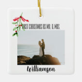 Custom Mr en Mrs Christmas Photo Ornament (Voorkant)