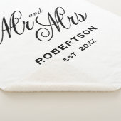 Custom Mr en Mrs. recent weds Sherpa fleece deken (3/4)