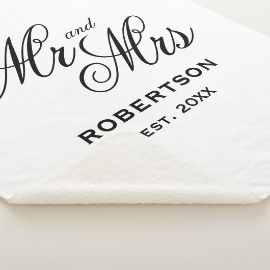 Custom Mr en Mrs. recent weds Sherpa fleece deken (3/4)