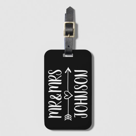 Custom Mr en Mrs travel bagagelabel voor pasgetrou (Voorkant (verticaal))