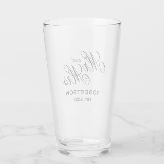 Custom Mr en Mrs trouwbril voor nieuwe bruiloften Glas (Achterkant)