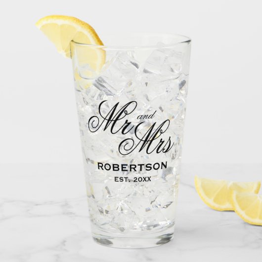 Custom Mr en Mrs trouwbril voor nieuwe bruiloften Glas (Voorkant ijs)