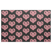 Custom Mr en Mrs Wedding Black Heart Sjabloon Stof (Fat Quarter)