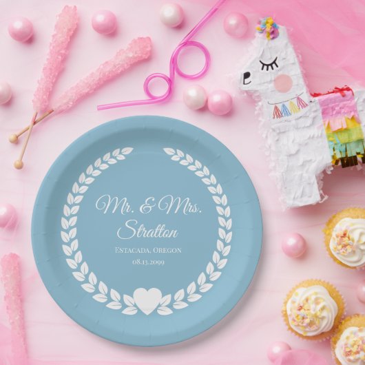 Custom Mr. & Mrs. Bride and Groom Newlywed Papieren Bordje (Feest)