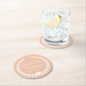 Custom Mr & Mrs Bride and Groom Pas getrouwd Ronde Kartonnen Onderzetter (Insitu)