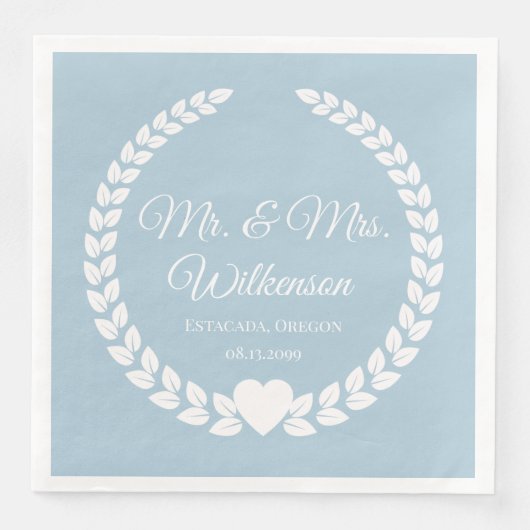 Custom Mr & Mrs Bride and Groom Pas getrouwd Servet (Voorkant)