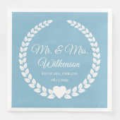 Custom Mr & Mrs Bride and Groom Pas getrouwd Servet (Voorkant)