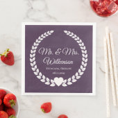 Custom Mr & Mrs Bride and Groom Pas getrouwd Servet (Insitu)