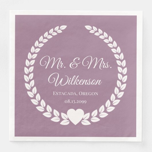 Custom Mr & Mrs Bride and Groom Pas getrouwd Servet (Voorkant)