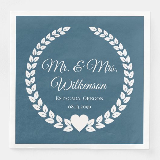 Custom Mr & Mrs Bride and Groom Pas getrouwd Servet (Voorkant)