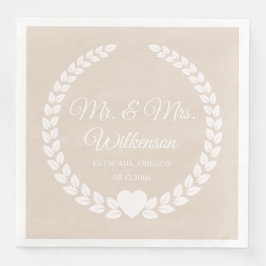 Custom Mr & Mrs Bride en Groom Pas getrouwd Paper Servet