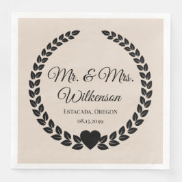 Custom Mr & Mrs Bride en Groom Pas getrouwd Paper Servet