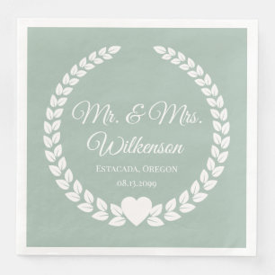 Custom Mr & Mrs Bride en Groom Pas getrouwd Paper Servet